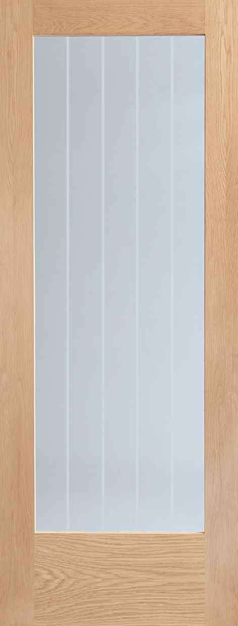Suffolk Essential Pattern 10 Internal Oak Door with Clear Etched Glass
