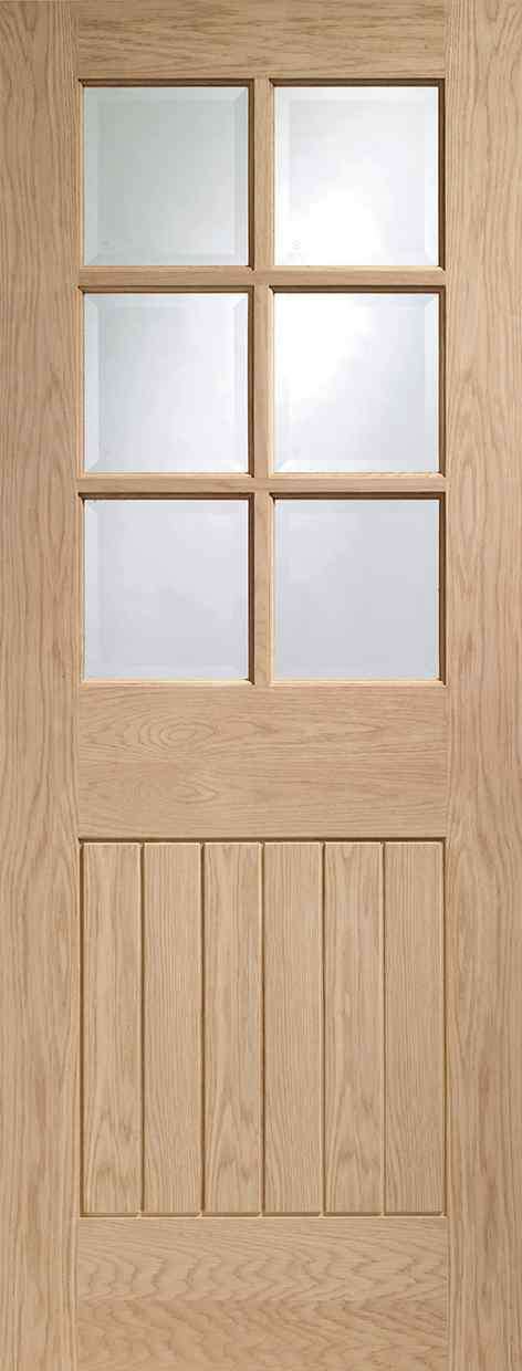XL Joinery Suffolk Original 6 Light Internal Oak Door Bevelled Glass