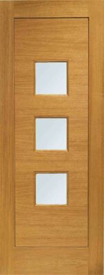 xl joinery turin pre-finished double glazed external oak door with obscure glass