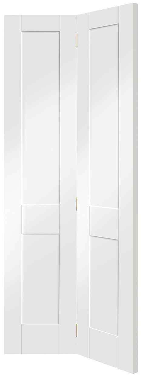 XL Joinery Victorian Shaker 4 Panel Bi-Fold White Primed Internal Door