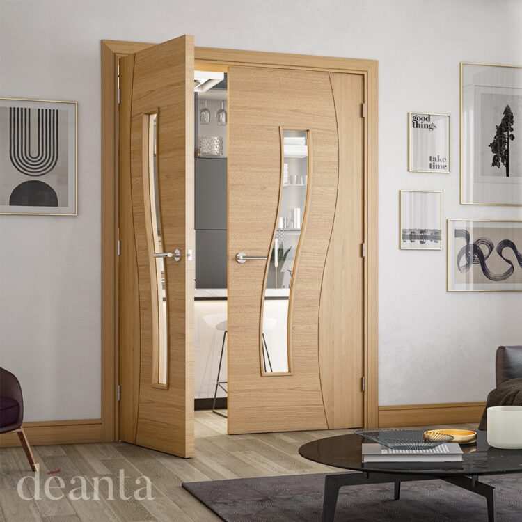Deanta Cadiz Prefinished Oak Glazed FSC Internal Door 1