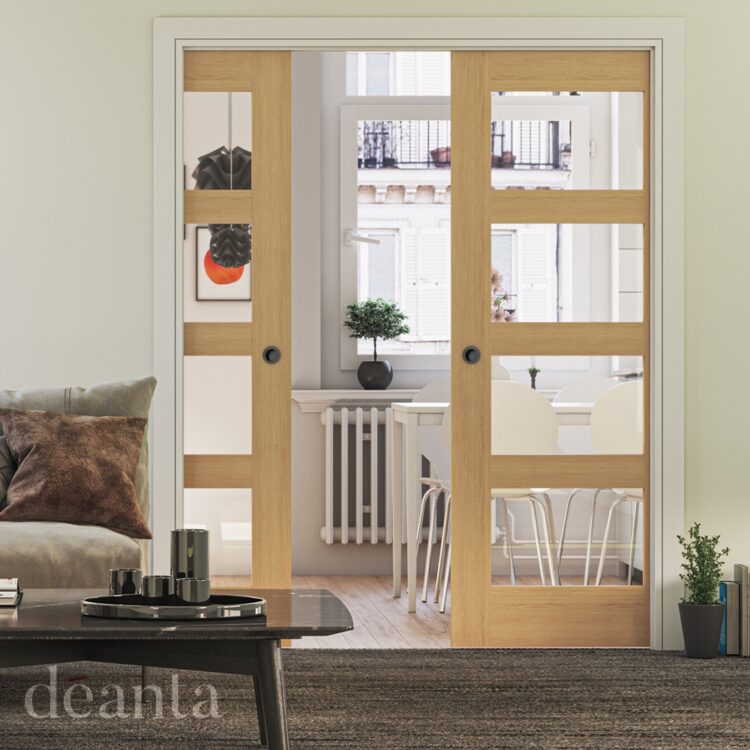Deanta Coventry Unfinished Oak Glazed Internal Door 1