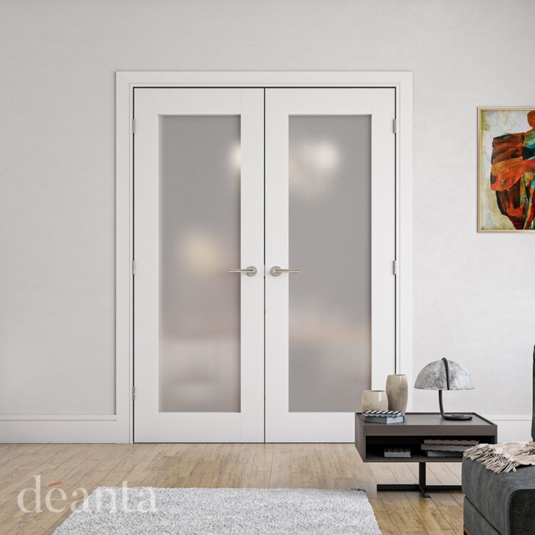 Deanta Denver White Primed Frosted Glazed Internal Door 1