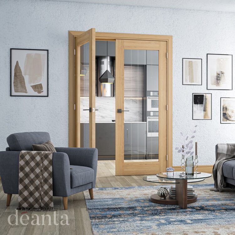 Deanta Ely Prefinished Oak Glazed (1L Full) FSC Internal Door 1