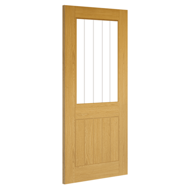 Deanta Ely Unfinished Oak Glazed (1L Half) Internal Door 2