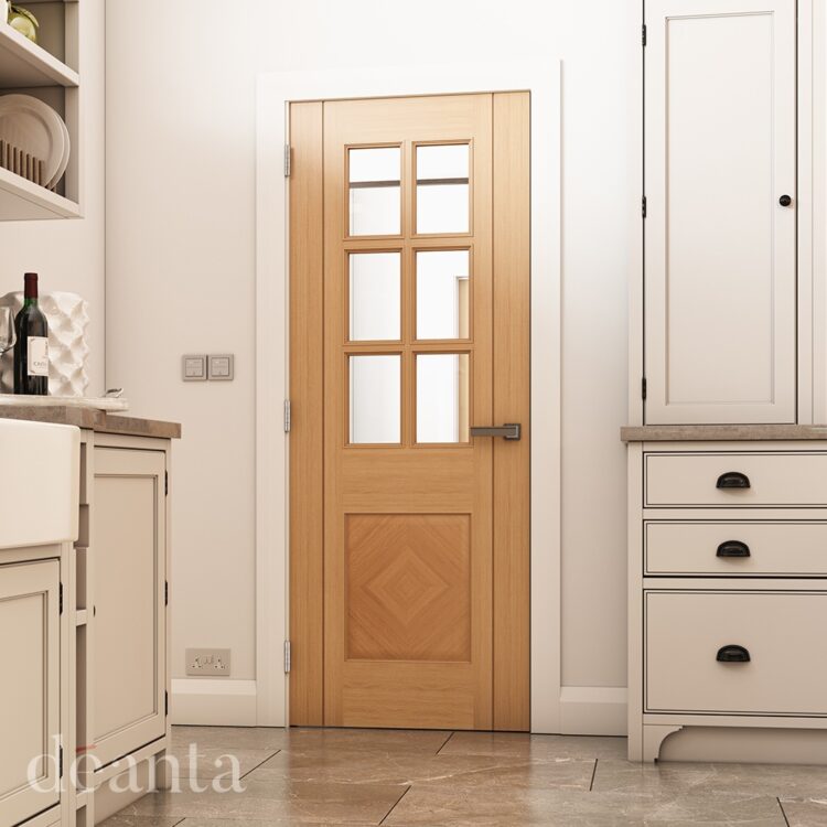 Deanta Kensington Prefinished Oak Bevelled Glazed FSC Internal Door 1