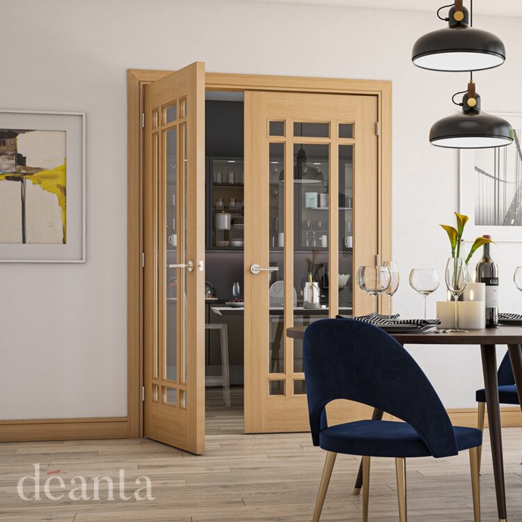 Deanta Kerry Unfinished Oak Bevelled Glazed Internal Door 1
