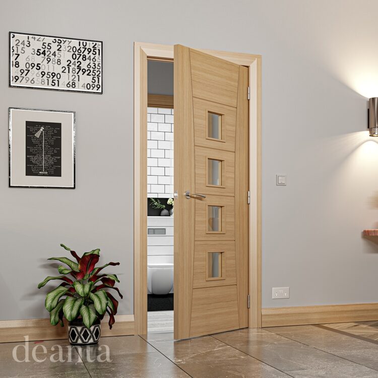 Deanta Pamplona Prefinished Oak Glazed FSC Internal Door 1