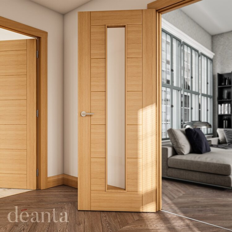 Deanta Seville Prefinished Oak Glazed 1L FSC Internal Door 1