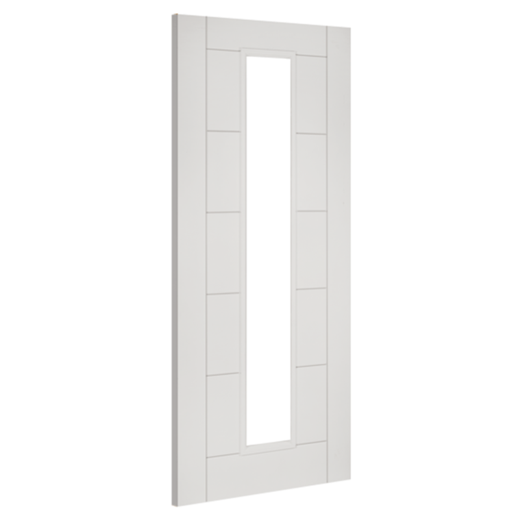 Deanta Seville White Primed Glazed 1L Internal Door 2