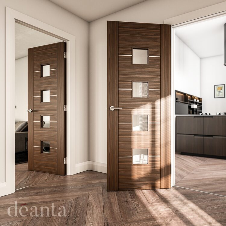Deanta Valencia Prefinished Walnut Glazed FSC Internal Door 1