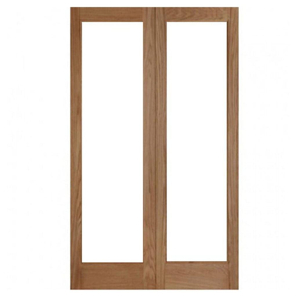 PM Mendes Hardwood French Pattern 20 Rebated Pair (Rhpo) Un-Glazed Door