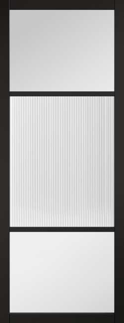 Black Sutton Reeded Glazed Internal Door