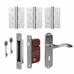Ironmongery External Polished Chrome Handle Set