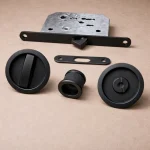 Round Black Bathroom Lock