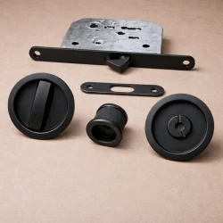Round Black Bathroom Lock