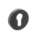 Euro Escutcheons on Round Rose - Matt Black