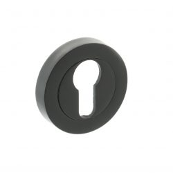 Euro Escutcheons on Round Rose - Matt Black