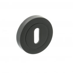 Key Escutcheons on Round Rose - Matt Black