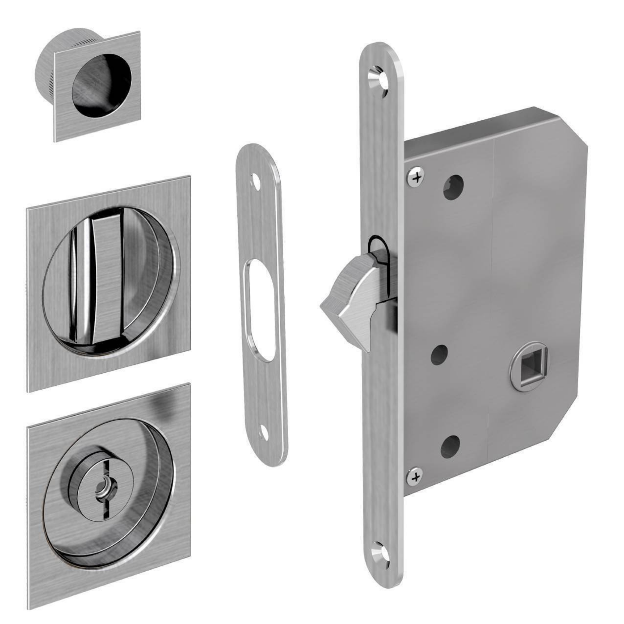 Square Satin Bathroom Lock 1 Square Satin Bathroom Lock