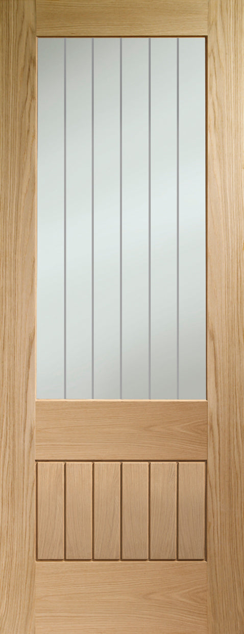 XL Joinery Internal Original Oak Pre-Finished Suffolk 2XG (Clear Etched Glass)