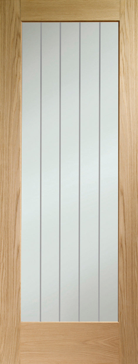 XL Joinery Internal Essential Oak Suffolk Pattern 10 (Clear with Frosted Lines)
