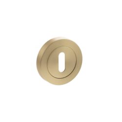Atlantic STATUS Key Escutcheons on Round Rose - Satin Brass